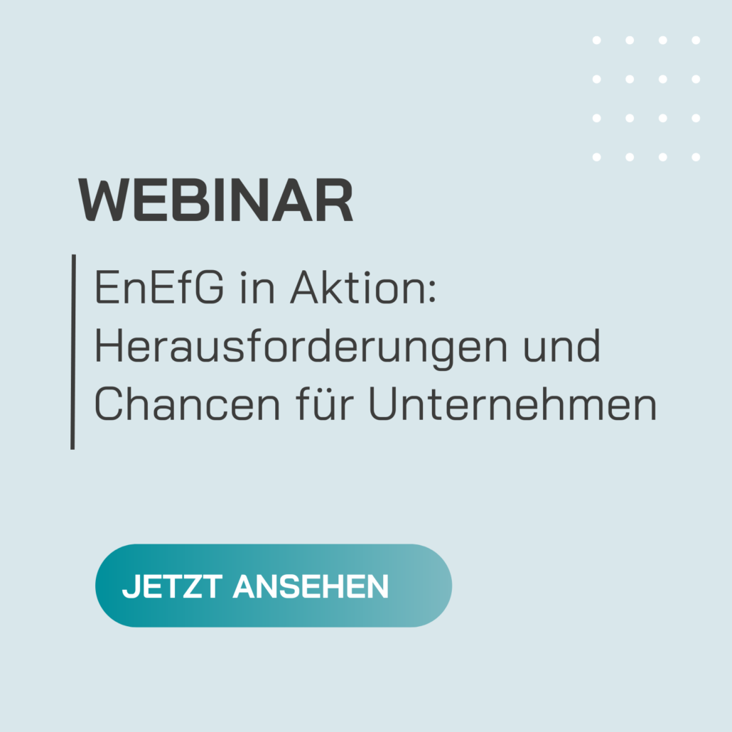 Webinaraufzeichnung Energieeffizienzgesetz: Herausforderungen und Chancen für Unternehmen