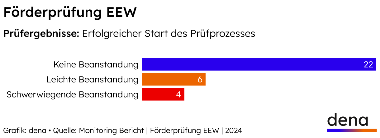 dena Förderprüfung EEW-Förderung, Prüfergebnisse